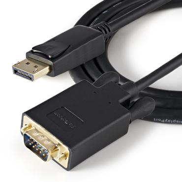 StarTech.com 1 m DisplayPort till VGA-kabel - Aktiv DisplayPort till VGA-kabeladapter - 1080p video - DP till VGA-sk&auml;rmkabel - DP 1.2 till VGA-konverterare - L&aring;sande DP-kontakt - videoadapterkabel - DisplayPort till HD-15 (VGA) - 1 m