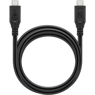 USB-C&trade; Cable, USB 3.2, 60 W, 5 Gbit/s, Power Delivery, 1.5 m, black - USB-C&trade; connector > USB-C&trade; connector
