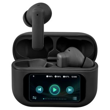 T600 TWS earphones with LCD, ANC and ENC, black