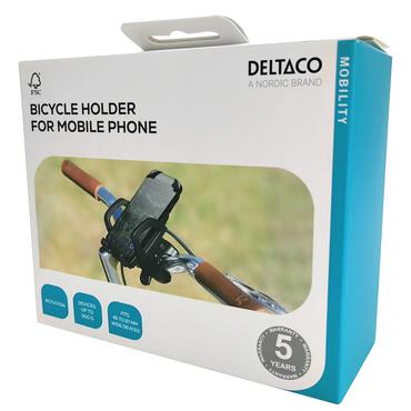 DELTACO ARM-B100 - cykelh&aring;llare f&ouml;r mobiltelefon - l&ouml;stagbar, rymmer upp till 300 g