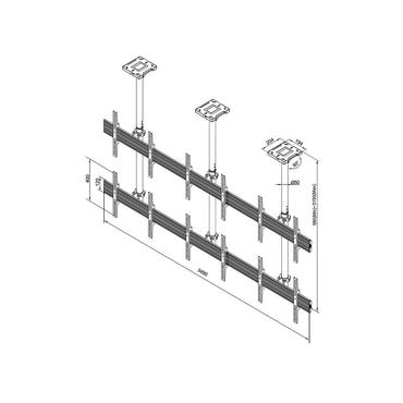 Multibrackets M Pro MBC3X2U monteringssats - f&ouml;r 6 LCD-bildsk&auml;rmar - svart