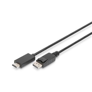 Digitus AK-340303-030-S videokabel adapter 3 m HDMI Type A (Standard) DisplayPort Sort