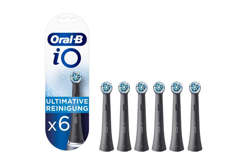 Oral-B iO Ultimative Reinigung Aufsteckbürste 6er (schwarz, Frustfreie Verpackung)