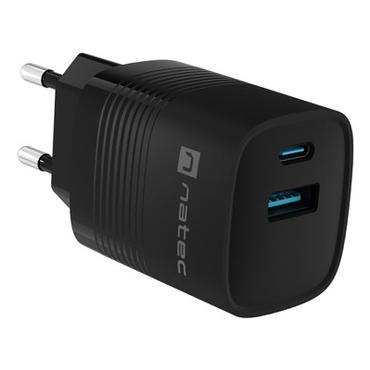 NATEC NUC-2141 oplader til mobil enhed Universel Sort Vekselstrøm Hurtig opladning Indendørs