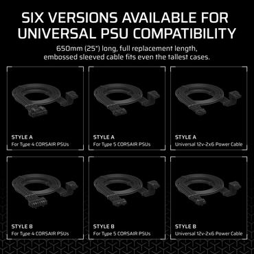 CORSAIR Type 4 (Style B) - strømkabel - 16-pin PCI-strøm til 8 pin PCIe-strøm - 65 cm