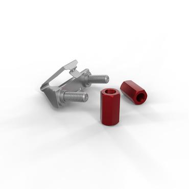 PATCHBOX dvmnt50RD: 50 Stück, Bolts & nuts, Aluminium, Stål, M6, Fuld tråd, Fladt hoved, Rød, Sølv