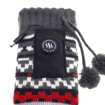 Glovii GOBM hjemmesko Hunstik Gr&aring;, R&oslash;d, Hvid