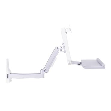 Multibrackets M Workstation Arm Single Extended konsol - justerbar arm - för LCD-bildskärm/tangentbord - vit, silver