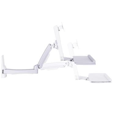 Multibrackets M Workstation Arm Single Extended konsol - justerbar arm - för LCD-bildskärm/tangentbord - vit, silver