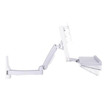 Multibrackets M Workstation Arm Single Extended konsol - justerbar arm - för LCD-bildskärm/tangentbord - vit, silver