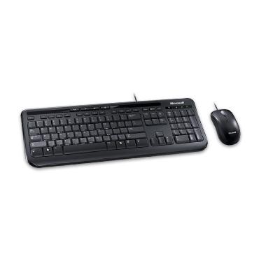 Microsoft Wired Desktop 600 - tastatur og mus-sæt - UK - sort