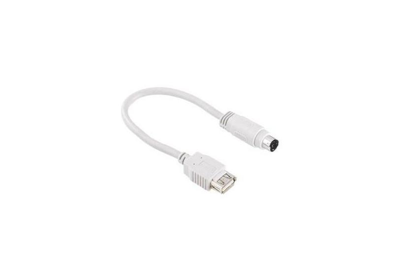 Hama Adapter/Converter USB-PS/2, Grey USB-kabel 0,15 m USB A Gr&aring;