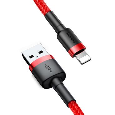 Kabel USB Baseus Kewlarowy, Lightning 2.4A 1M czerwony