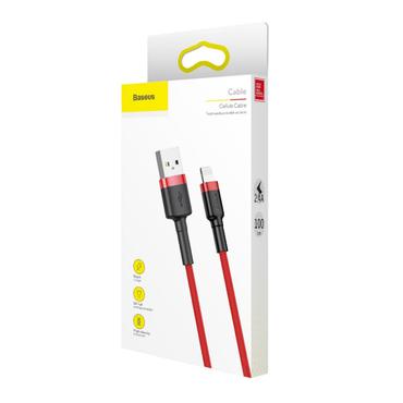Kabel USB Baseus Kewlarowy, Lightning 2.4A 1M czerwony