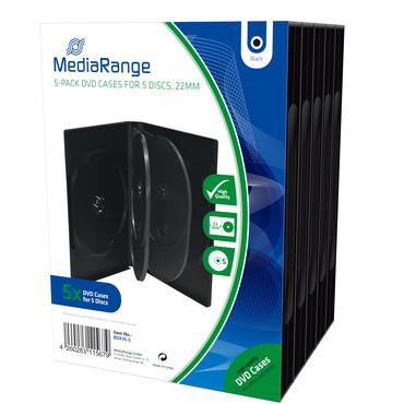 MediaRange BOX35-5 optisk disk etui DVD-boks 5 diske Sort
