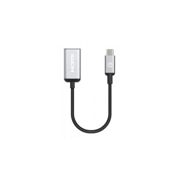Manhattan 153706 videokabel adapter 0,15 m USB Type-C HDMI Type A (Standard) Sort, Sølv