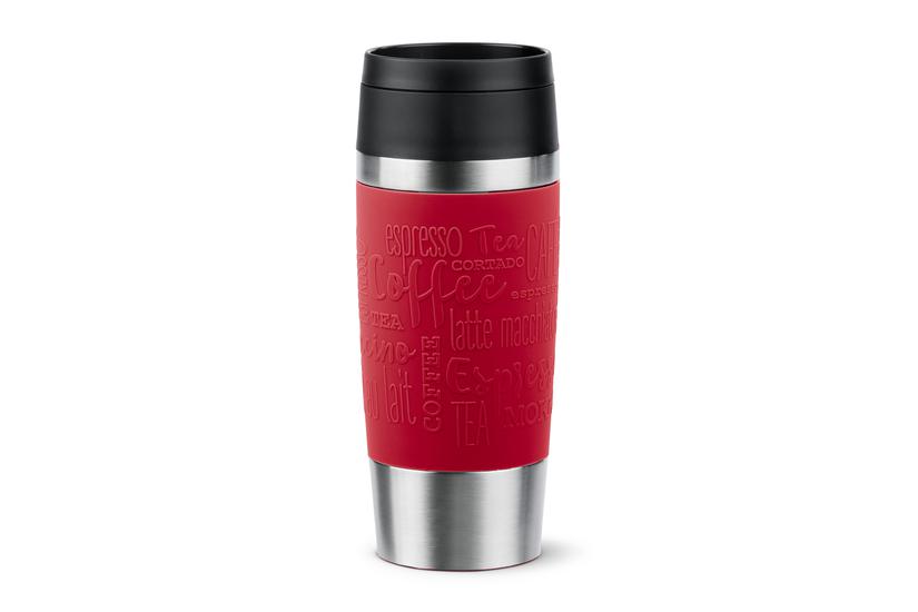 EMSA Travel Mug Classic N2020400 rejsekrus 360 ml Sort, Rød, Rustfrit stål Rustfrit stål