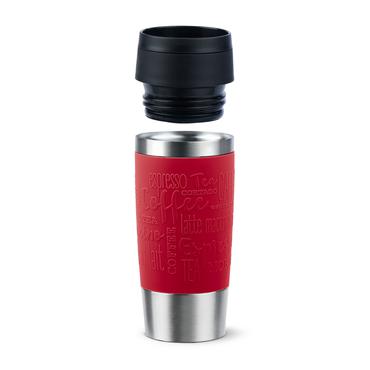 EMSA Travel Mug Classic N2020400 rejsekrus 360 ml Sort, Rød, Rustfrit stål Rustfrit stål