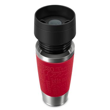 EMSA Travel Mug Classic N2020400 rejsekrus 360 ml Sort, Rød, Rustfrit stål Rustfrit stål