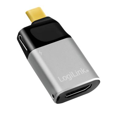 LogiLink CUA0203 kabel k&oslash;nsskifter USB Type-C HDMI Type A (Standard) Sort, Gr&aring;