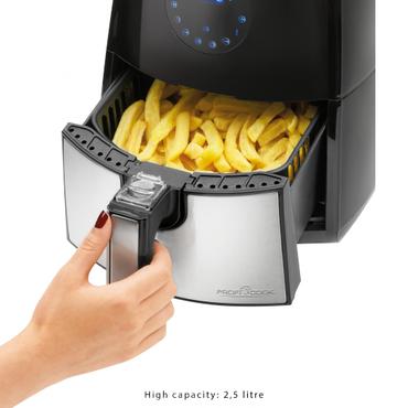 ProfiCook PC-FR 1147 H Enkelt 2,5 L Enkeltstående 1500 W Varmluftsteger Sort, Rustfrit stål