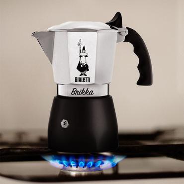 Bialetti Brikka Moka gryde 0,1 L Sort, Rustfrit stål