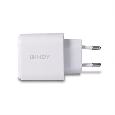 LINDY USB Ladeger&Atilde;&curren;t Typ A+C GaN Charger 65W, wei&Atilde;
