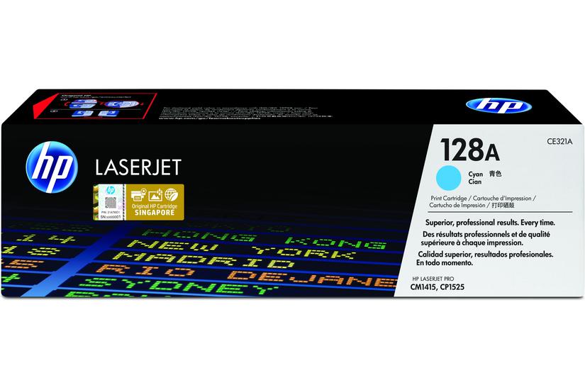 HP 128A - cyan - original - LaserJet - tonerkassett (CE321A)