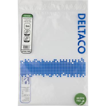 Deltaco OS2 Fiber cable, LC - LC, duplex, UPC/APC, 3,0m
