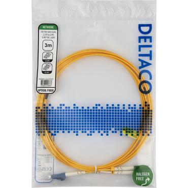 Deltaco OS2 Fiber cable, LC - LC, duplex, UPC/APC, 3,0m