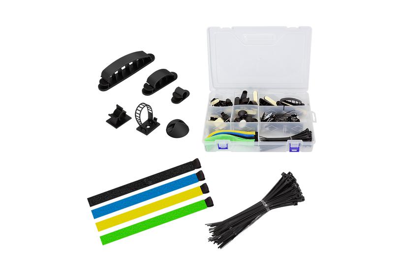 Cable organizer set in a box, 8 items, 128 pcs., m
