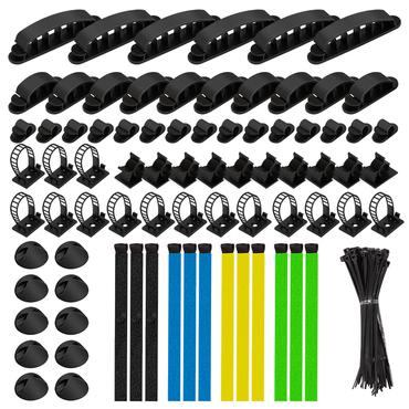 Cable organizer set in a box, 8 items, 128 pcs., m