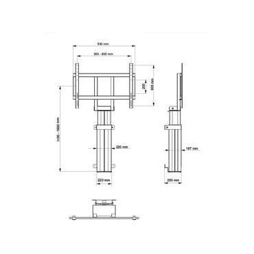 Multibrackets M Public Floormount monteringssats - motoriserad - f&ouml;r LCD-TV - svart