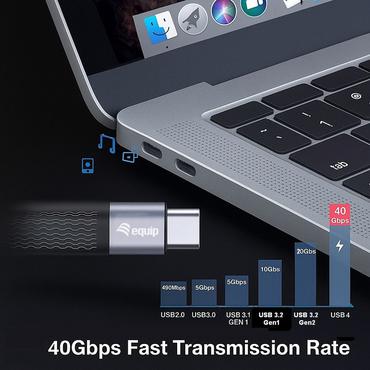 Equip Kabel USB 4 Gen.3 -> USB-C St/St  1.30m 80Gbps sw