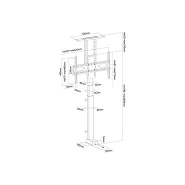 Multibrackets M X-Large monteringssæt - motoriseret løft - for fladt panel - sort