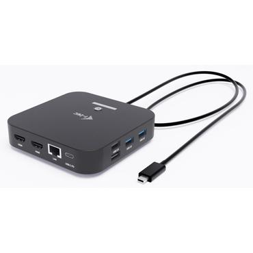 i-tec C31DUALHDMIDOCKPD dockingstation Ledningsf&oslash;rt USB 3.2 Gen 2 (3.1 Gen 2) Type-C Sort