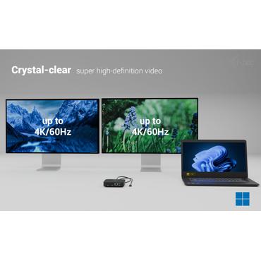 i-tec C31DUALHDMIDOCKPD dockingstation Ledningsf&oslash;rt USB 3.2 Gen 2 (3.1 Gen 2) Type-C Sort