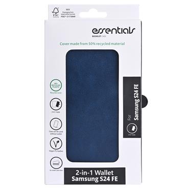 Samsung Galaxy S24 FE PU wallet, detachable, 3 cards, blue