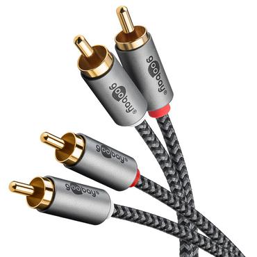 Stereo RCA Cable, 0.5 m, Sharkskin Grey