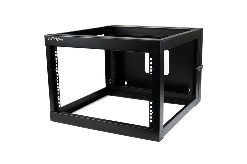 StarTech.com 6U Hinged Open Frame Wall Mount Network Rack - 4-Post 22" Depth Swing Out Computer Equipment Rack - 110lbs capacity (RK619WALLOH) - rack - 6U