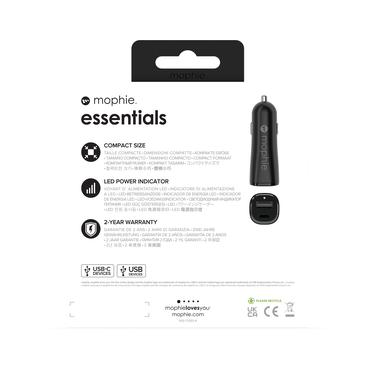 mophie essentials car charger Universel Sort Cigartænder Automatisk