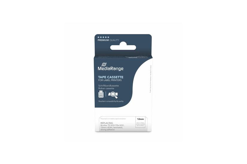 MediaRange Schriftbandka. Brother TZ-231/TZe-231 12mm 4m sw