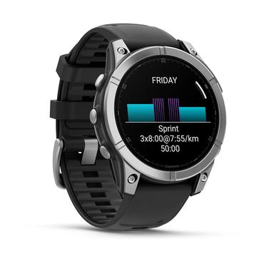 Garmin fēnix E - rostfritt st&aring;l - sportklocka med band - svart - 16 GB