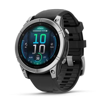 Garmin fēnix E - rostfritt st&aring;l - sportklocka med band - svart - 16 GB