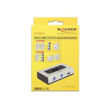 Delock Switch USB 3.0 2 port manual bidirectional - USB-v&auml;xel - 2 portar