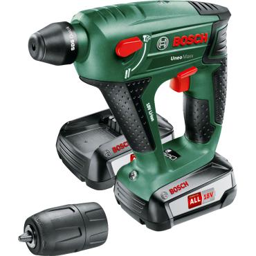Bosch Uneo Maxx - roterande hammare - ledningfri - 2 batterier