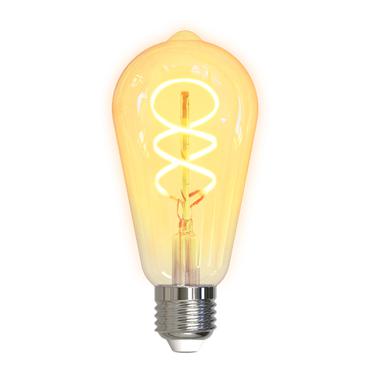 DELTACO SMART HOME - LED-filament-lyspære - form: ST64 - E27 - 5.5 W - hvidt lys - 1800-6500 K