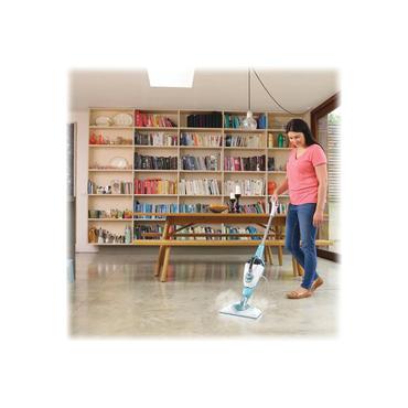 BLACK+DECKER steam-mop BHSM1610DSM - damprenser - pind/håndholdt - hvid/aqua