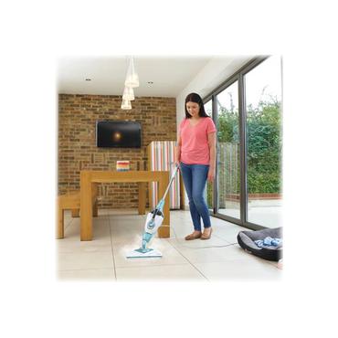 BLACK+DECKER steam-mop BHSM1610DSM - damprenser - pind/håndholdt - hvid/aqua