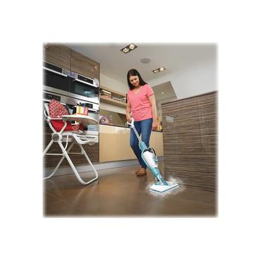 BLACK+DECKER steam-mop BHSM1610DSM - damprenser - pind/håndholdt - hvid/aqua